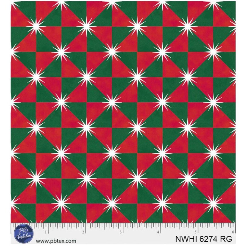 P121-NWHI6274RG PATCH. AMERICANO NUTCRACKER WHIMSY (07) 110 CM. ALGODON 100% ROJO/VERDE Venta en piezas de 7.00 M