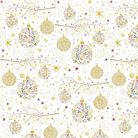 P121-TTRE6306W PATCH. AMERICANO TURNOWSKY TREASURES (12) 110 CM. ALGODON 100% BLANCO/ORO Venta en piezas de 7.00 M