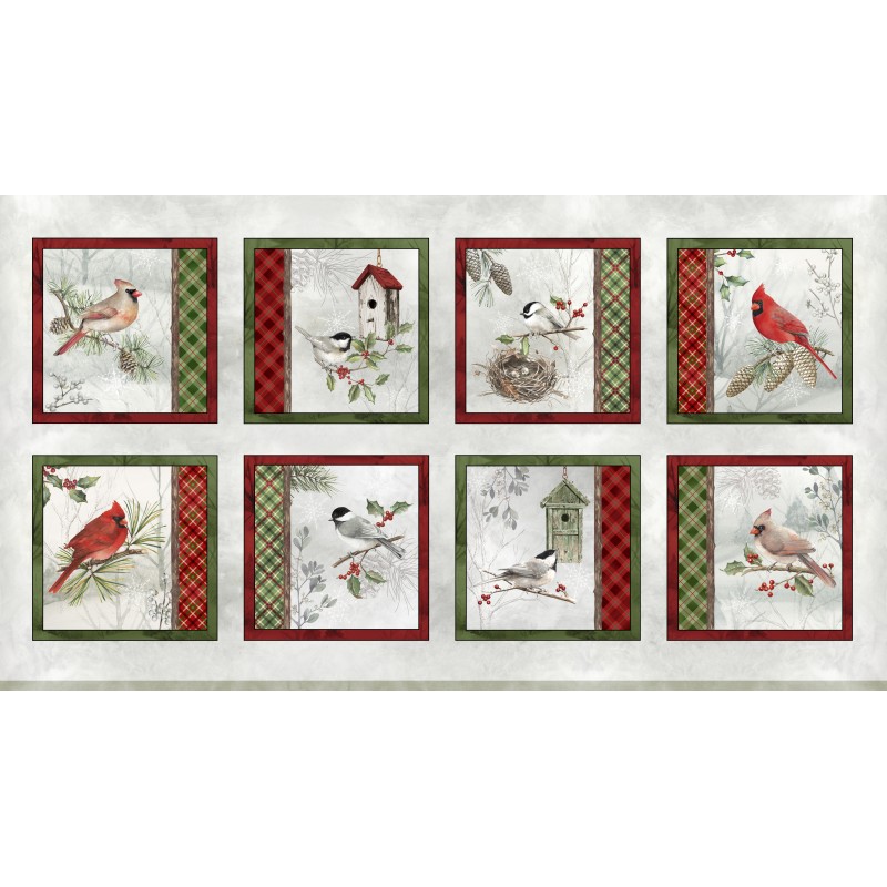 P121-WISO6229PA PATCH. AMERICANO WINTER SONG (03) PANEL 60X110 CM. ALGODON 100% NIEVE/MULTI Venta en piezas de 7.00 M