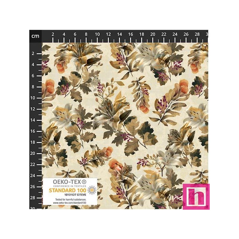 P137-4504-100 PATCH.AMERICANO WISTFUL BLOOMS (05) 110 CM. ALGODON 100% MARFIL/MUSGO Venta en piezas de 6.00 M