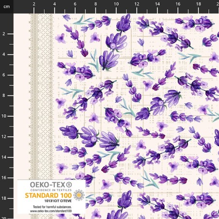 P137-4504-228 PATCH.AMERICANO LILAC LAVENDER (01) 110 CM. ALGODON 100% CREMA Venta en piezas de 6.00 M