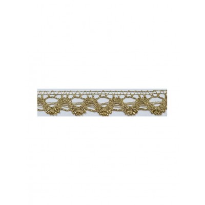 60629 PUNTILLA BOLILLO 25 MM LICERIO METALOPLASTICO 100% ORO Venta en piezas de 30.00 M