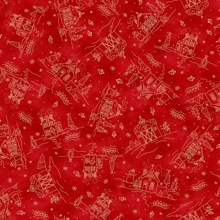 P17-MAS11091-R PATCH. AMERICANO CHRISTMASTIME (03) 110 CM. ALGODON 100% ROJO Venta en piezas de 7.00 M