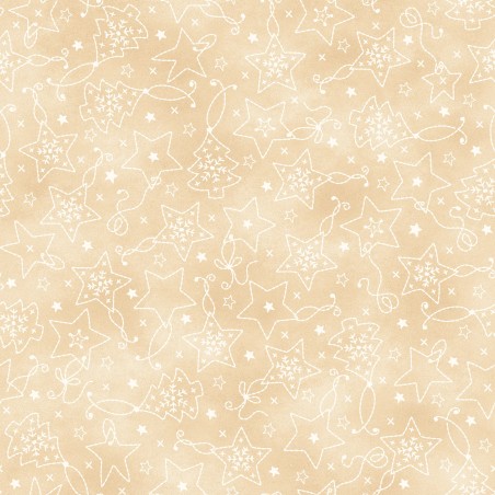P17-MAS11092-EE PATCH. AMERICANO CHRISTMASTIME (12) 110 CM. ALGODON 100% CREMA/BLANCO Venta en piezas de 7.00 M