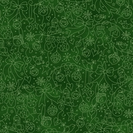 P17-MAS11093-G PATCH. AMERICANO CHRISTMASTIME (17) 110 CM. ALGODON 100% VERDE Venta en piezas de 7.00 M