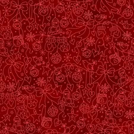 P17-MAS11093-R PATCH. AMERICANO CHRISTMASTIME (16) 110 CM. ALGODON 100% ROJO Venta en piezas de 7.00 M