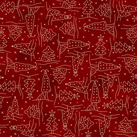 P17-MAS11095-R PATCH. AMERICANO CHRISTMASTIME (09) 110 CM. ALGODON 100% ROJO Venta en piezas de 7.00 M