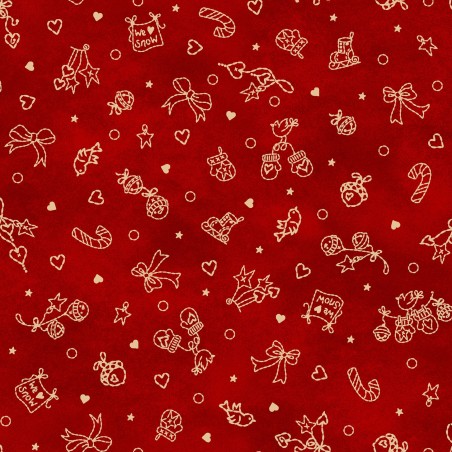 P17-MAS11097-R PATCH. AMERICANO CHRISTMASTIME (19) 110 CM. ALGODON 100% ROJO Venta en piezas de 7.00 M