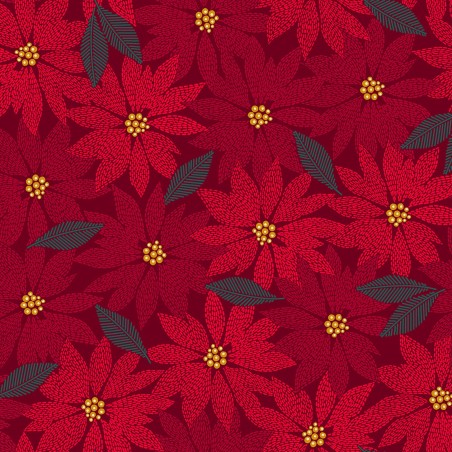 P17-MAS11171-R PATCH. AMERICANO HOLIDAY STITCHES (04) 110 CM. ALGODON 100% ROJO Venta en piezas de 7.00 M