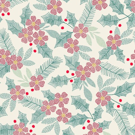 P17-MAS11172-E PATCH. AMERICANO HOLIDAY STITCHES (06) 110 CM. ALGODON 100% CREMA Venta en piezas de 7.00 M