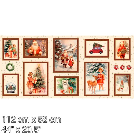 P37-4504-171 PATCH.AMERICANO VINTAGE CHRISTMAS (01) PANEL 52X110 CM. ALGODON 100% MULTI Venta en piezas de 6.00 M