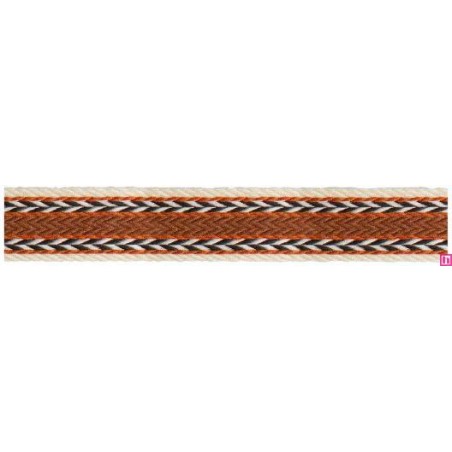 125617-25-04 TAPACOSTURAS FANTASIA ALIOU 25 MM. POLIESTER 100% CREMA/MARRON Venta en piezas de 15.00 M