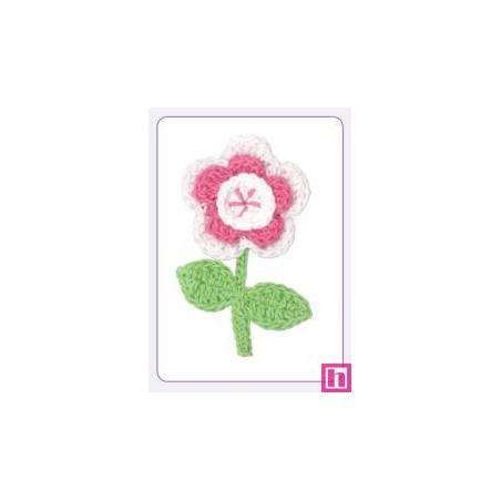 508156-00 APLICACION GANCHILLO ANALA FLOR 43X64 MM. ALGODON 100% ROSA Venta en piezas de 10.00 U