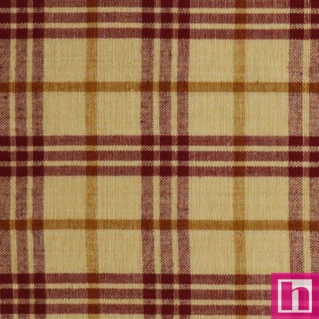 66108 PATCH. AMERICANO TRAMADO WILLSON (65) 110 CM. ALGODON 100% YEMA/GRANATE/OXIDO Venta en piezas de 7.00 M