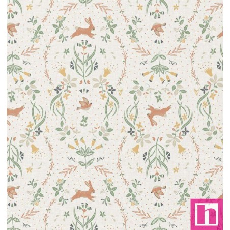 67115 TEJIDO ESTAMPADO ALEXANDRA (01) 1.50 M. 115 GR/M2. ALGODON 100% BLANCO Venta en piezas de 10.00 M