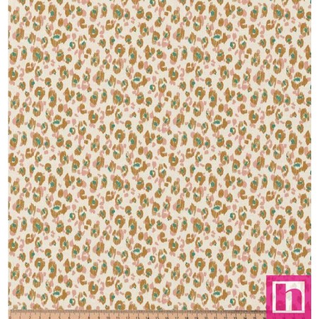 67125 TEJIDO ESTAMPADO GILES (03) 1.50 M. 115 GR/M2. ALGODON 100% NATURAL/CARAMELO Venta en piezas de 10.00 M