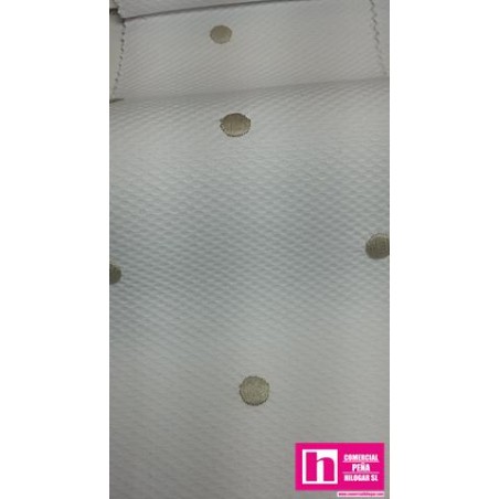 67201 PIQUE BORDADO ORIEL (02) 1.60 MTS ALGODON 88%-POLIESTER 12% BLANCO/BEIG Venta en piezas de 6.00 M