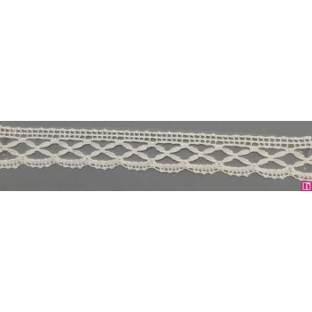 67298 PUNTILLA BOLILLO MICHELE 20 MM. ALGODON 100% BLANCO Venta en piezas de 30.00 M