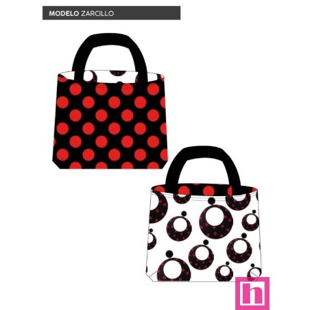 67448 TOTE BAGS ZARCILLO - REVERSIBLE Y REPELENTE AL AGUA (28) 45X50 CMS. POLIESTER 100% BCO/ROJO/NEGRO Venta en piezas de 1.00