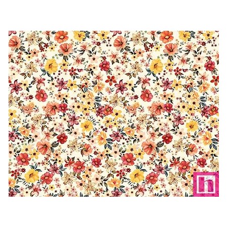 67476 VIYELA ESTAMPADA AMICE (01) 1.50 M. 145 GR/M2 - ALGODON 100% MARFIL/MULTI Venta en piezas de 5.00 M