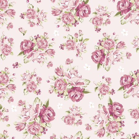 68012 LONETA ESTAMPADA ANTIMANCHAS FLORENCIA (01) 1.55 M. 240 GR/M2 - POLIESTER 100% ROSA Venta en piezas de 10.00 M