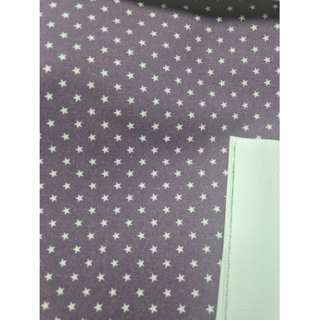 68032 TEJIDO ESTAMPADO SESAMO (95) 150 CM. 145 GR/M2. ALGODON 100% MORADO/NATURAL Venta en piezas de 10.00 M