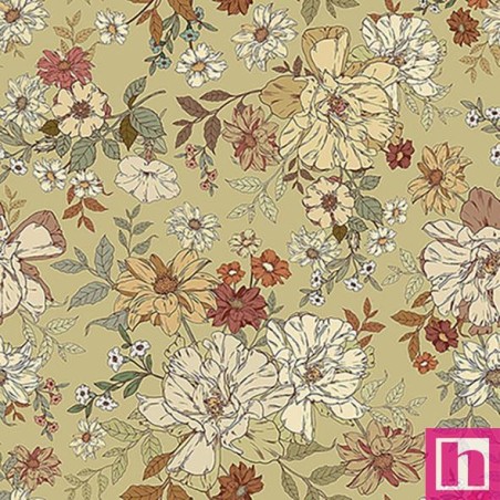 68106 VIYELA ESTAMPADA CUTIE (05) 1.50 M. 145 GR/M2 - ALGODON 100% VERDE Venta en piezas de 10.00 M