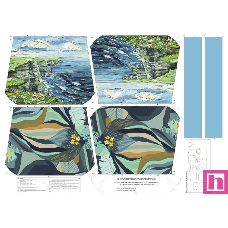 68110 TOTE BAGS PAISAJE - REVERSIBLE Y REPELENTE AL AGUA (01) 45X50 CMS. POLIESTER 100% AZUL Venta en piezas de 1.00 U