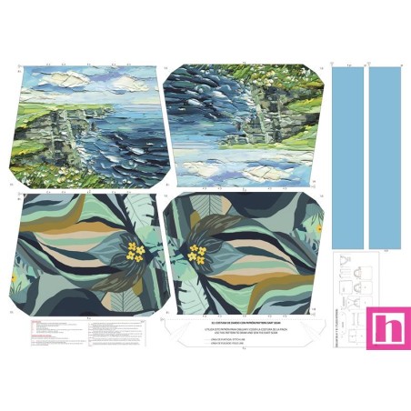 68110 TOTE BAGS PAISAJE - REVERSIBLE Y REPELENTE AL AGUA (01) 45X50 CMS. POLIESTER 100% AZUL Venta en piezas de 1.00 U
