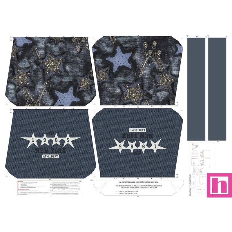 68116 TOTE BAGS VAQUERA - REVERSIBLE Y REPELENTE AL AGUA (07) 45X50 CMS. POLIESTER 100% DENIM Venta en piezas de 1.00 U