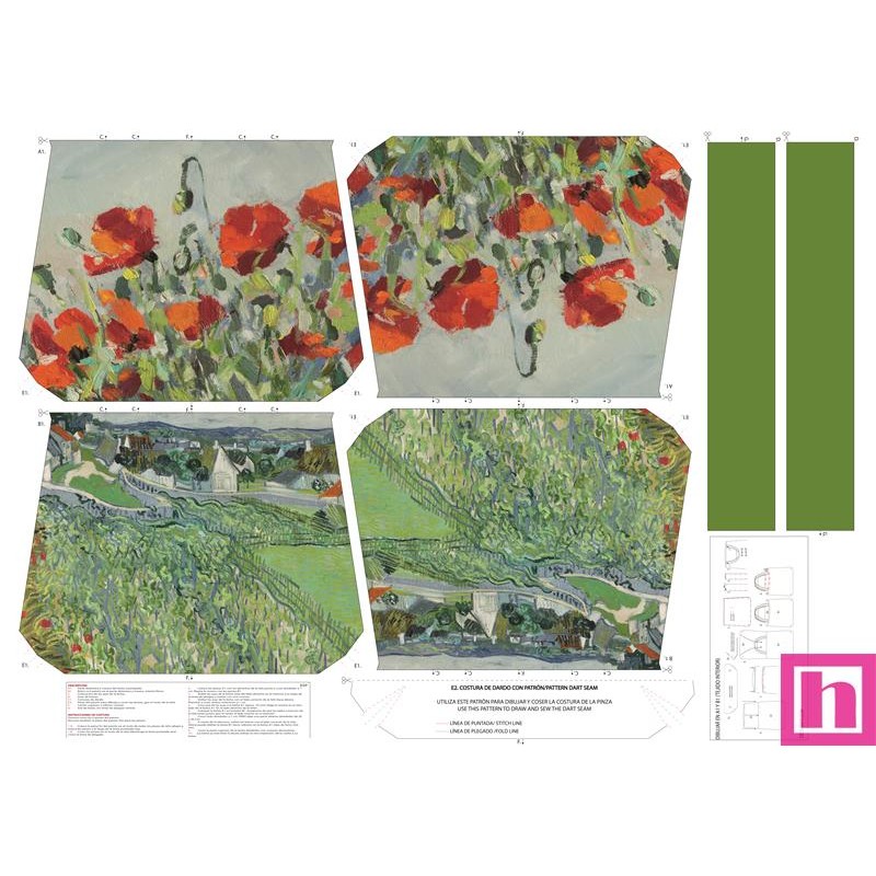 68123 TOTE BAGS AMAPOLAS - REVERSIBLE Y REPELENTE AL AGUA (14) 45X50 CMS. POLIESTER 100% VERDE Venta en piezas de 1.00 U