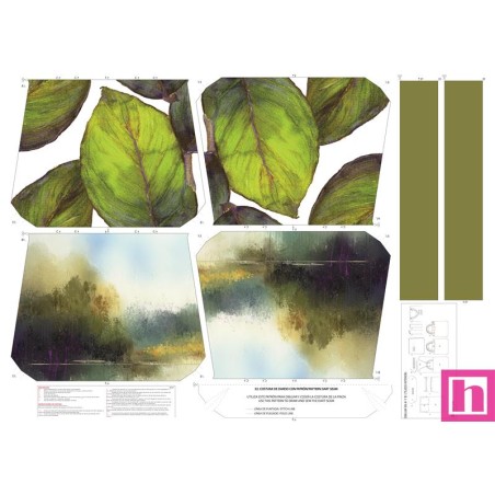 68124 TOTE BAGS HOJAS - REVERSIBLE Y REPELENTE AL AGUA (15) 45X50 CMS. POLIESTER 100% VERDE Venta en piezas de 1.00 U