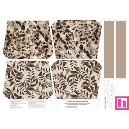 68134 TOTE BAGS ESTAMPADOS - REVERSIBLE Y REPELENTE AL AGUA (25) 45X50 CMS. POLIESTER 100% BEIGE Venta en piezas de 1.00 U