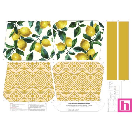 68136 TOTE BAGS LIMONES - REVERSIBLE Y REPELENTE AL AGUA (27) 45X50 CMS. POLIESTER 100% AMARILLO Venta en piezas de 1.00 U