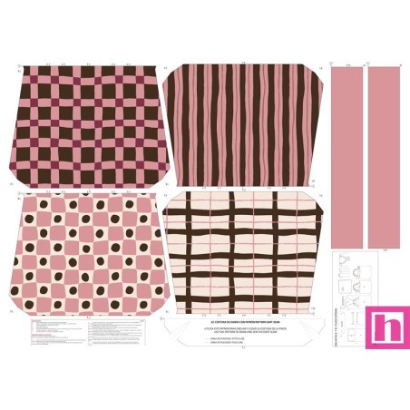 68141 TOTE BAGS RAYAS - REVERSIBLE Y REPELENTE AL AGUA (32) 45X50 CMS. POLIESTER 100% ROSA Venta en piezas de 1.00 U