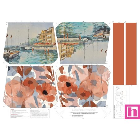 68151 TOTE BAGS PUEBLO COSTERO - REVERSIBLE Y REPELENTE AL AGUA (42) 45X50 CMS. POLIESTER 100% MULTI Venta en piezas de 1.00 U