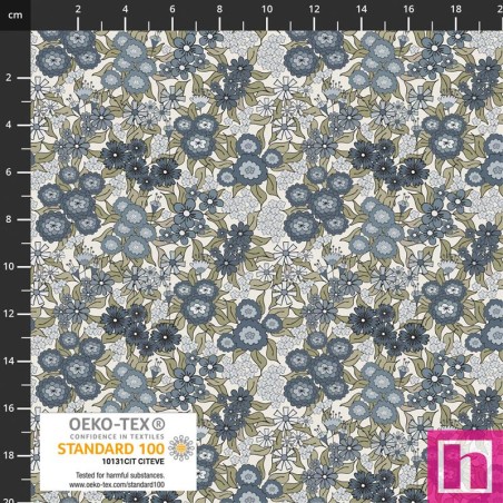 P137-4514-560 PATCH.AMERICANO WILD MEADOW (01) 110 CM. ALGODON 100% AZUL Venta en piezas de 6.00 M