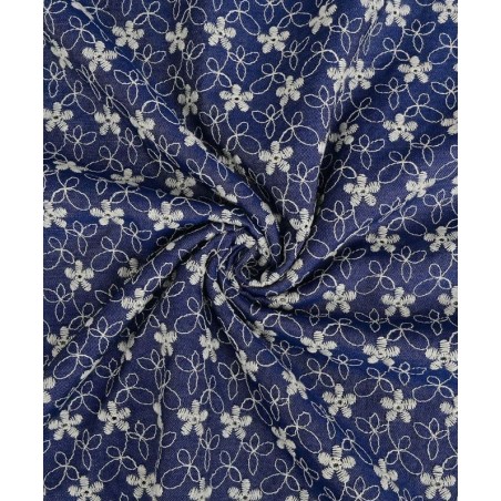 P69-5993-207 DENIM BORDADO ARJUN (01) 1.50 M.-180 GR/M2 - VISCOSA 80%-POLIESTER 20% DENIM Venta en piezas de 6.00 M