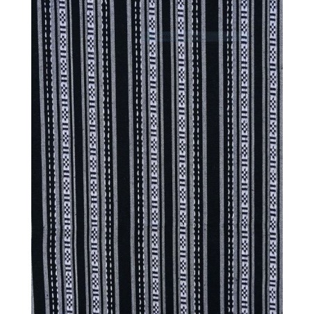 P69-9282-69 ALPUJARREÑA MEXICAN (16) 1.50 M. 200 GR/M2. POLIESTER 100% NEGRO/BLANCO Venta en piezas de 6.00 M