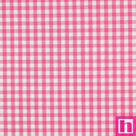P94-3087-10 TEJIDO NORA (11) VICHY 10 MM. 1.45 M. - 110 GR/M2- ALGODON 100% FUCSIA Venta en piezas de 5.00 M