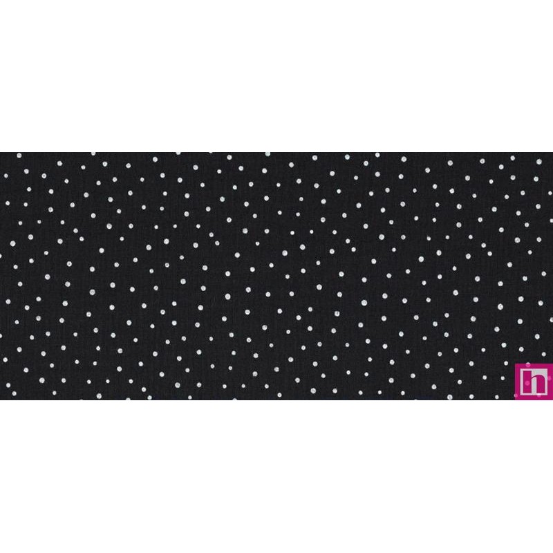 P94-4671-001 DOBLE GASA ESTAMPADA CORALIE (12) 135 CM. 125 GR/M2. ALGODON 100% NEGRO Venta en piezas de 6.00 M