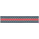 125617-25-05 TAPACOSTURAS FANTASIA ALIOU 25 MM. POLIESTER 100% MARINO/CORAL Venta en piezas de 15.00 M