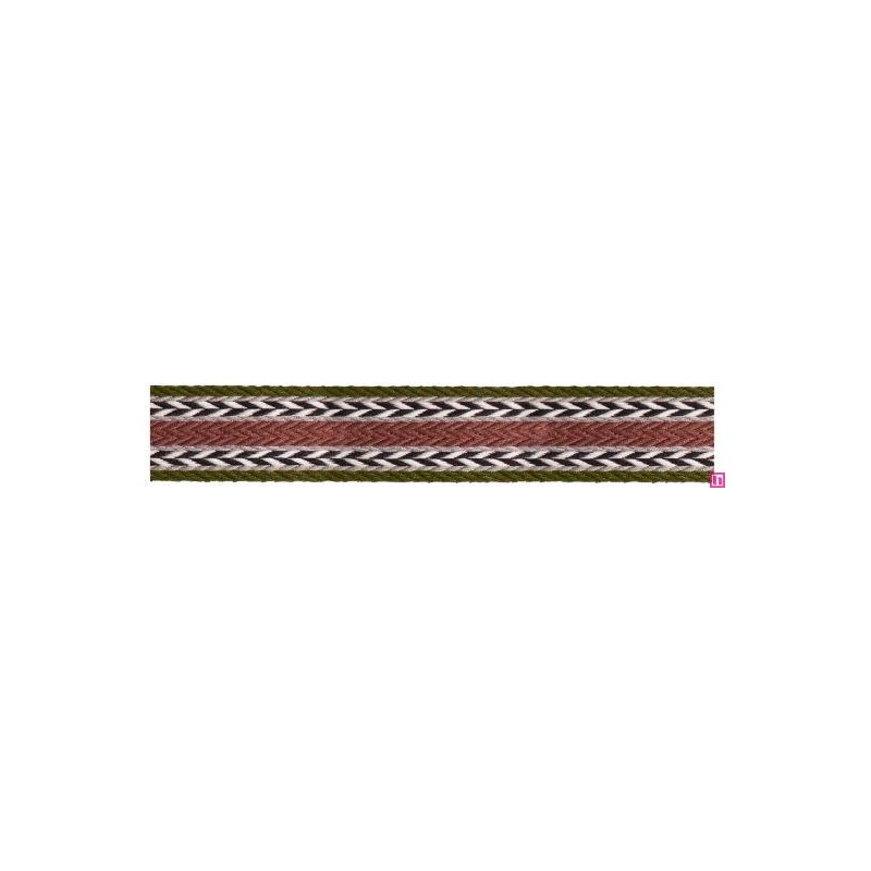 125617-25-06 TAPACOSTURAS FANTASIA ALIOU 25 MM. POLIESTER 100% MUSGO/MARRON Venta en piezas de 15.00 M