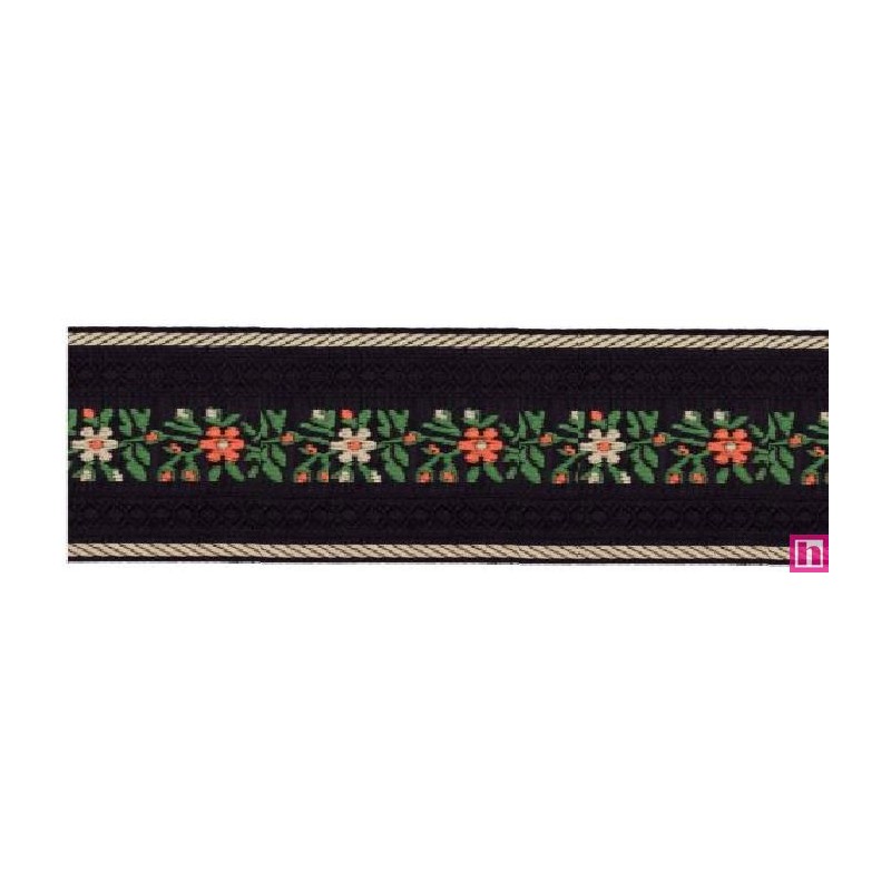 125619-60-02 TAPACOSTURAS FANTASIA KESIA 60 MM. POLIESTER 100% NEGRO Venta en piezas de 15.00 M