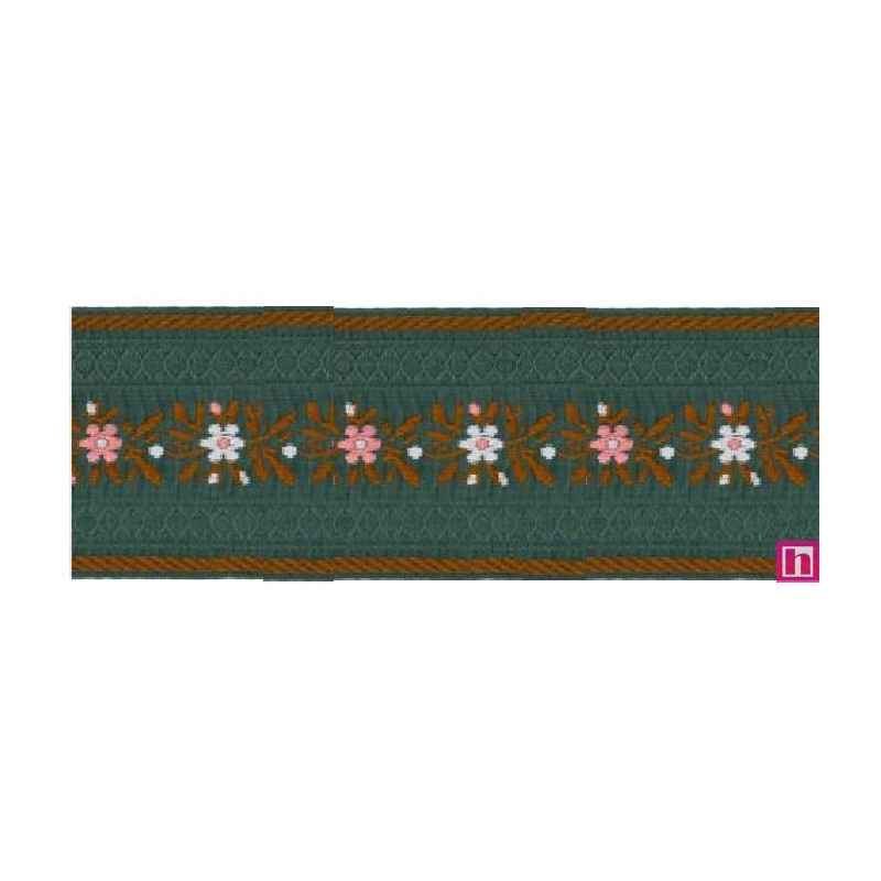 125619-60-13 TAPACOSTURAS FANTASIA KESIA 60 MM. POLIESTER 100% VERDE Venta en piezas de 15.00 M