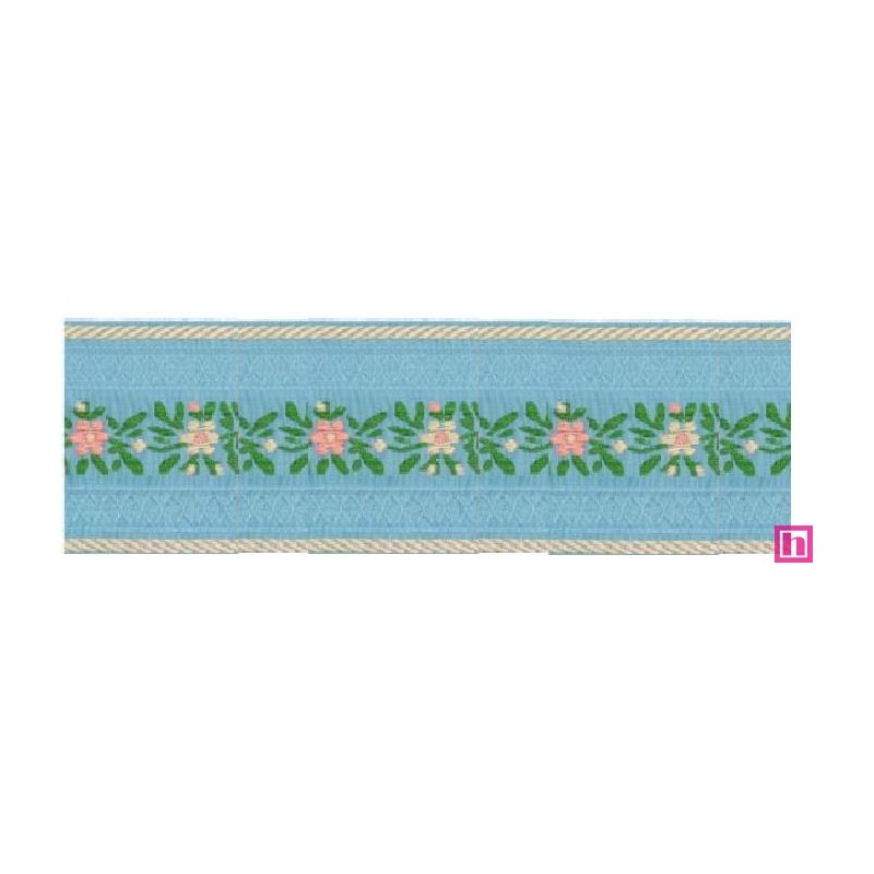 125619-60-16 TAPACOSTURAS FANTASIA KESIA 60 MM. POLIESTER 100% AZUL Venta en piezas de 15.00 M