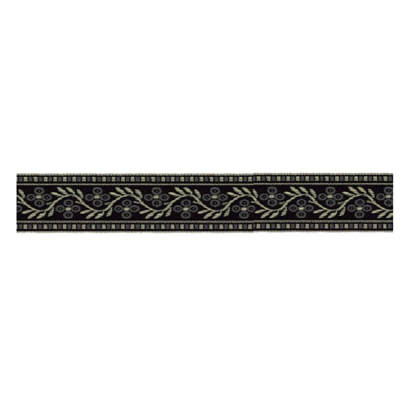 125620-27 CINTA JACQUARD SAMIR 30 MM. POLIESTER 100% NEGRO/GRIS Venta en piezas de 15.00 M