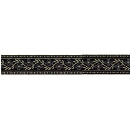 125620-27 CINTA JACQUARD SAMIR 30 MM. POLIESTER 100% NEGRO/GRIS Venta en piezas de 15.00 M