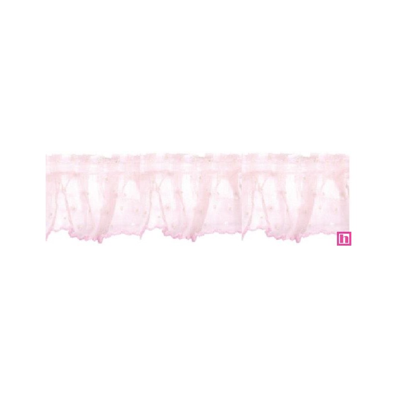 126952-006 VOLANTE TUL FRUNCIDO DOTIA 60 MM. POLIESTER 100% ROSA Venta en piezas de 10.00 M