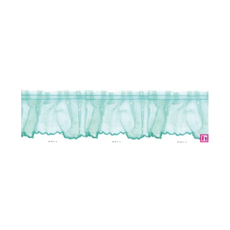 126952-011 VOLANTE TUL FRUNCIDO DOTIA 60 MM. POLIESTER 100% AGUA Venta en piezas de 10.00 M